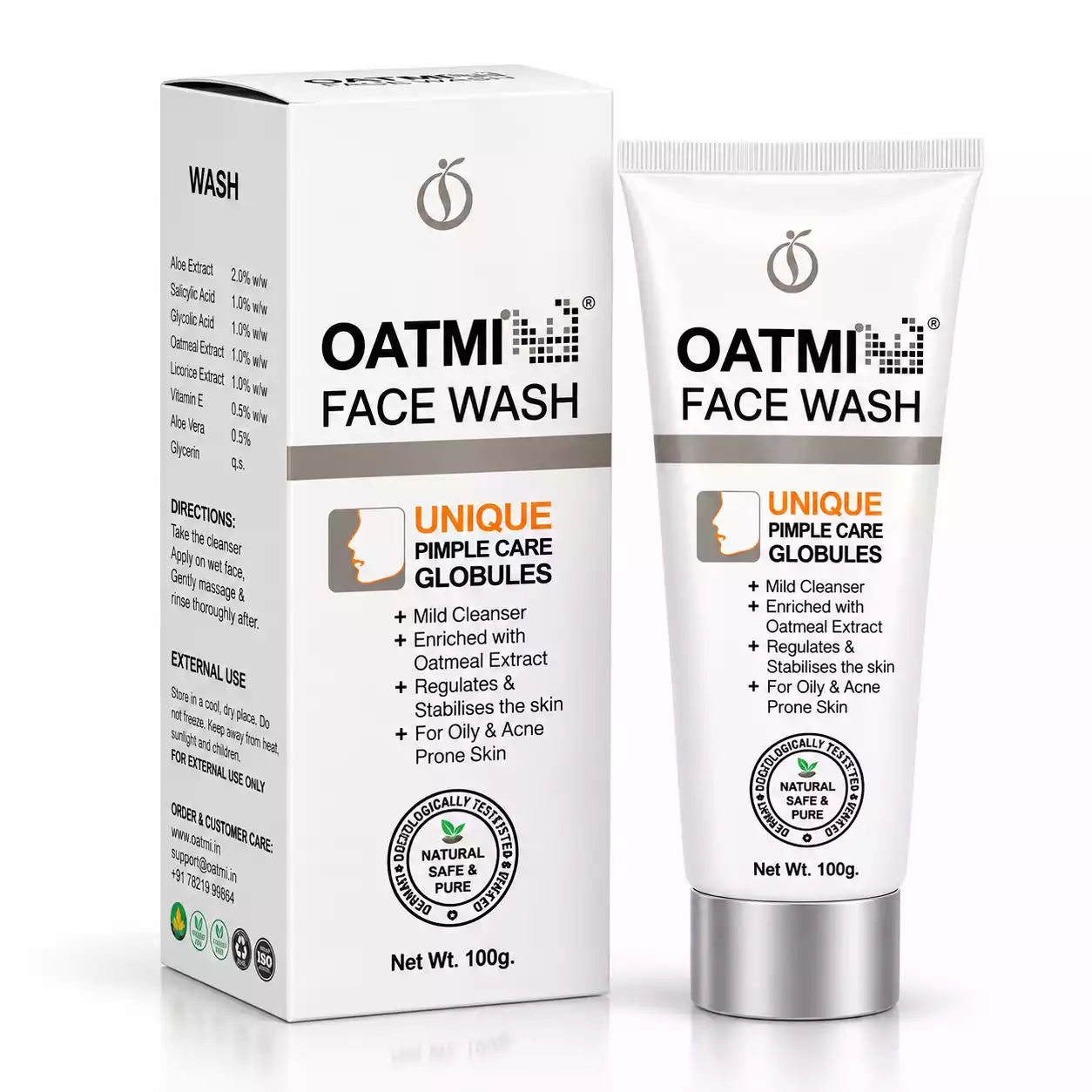 OATMI Unique Pimple Care Facewash with Oatmeal Extract for oily and acne-prone skin