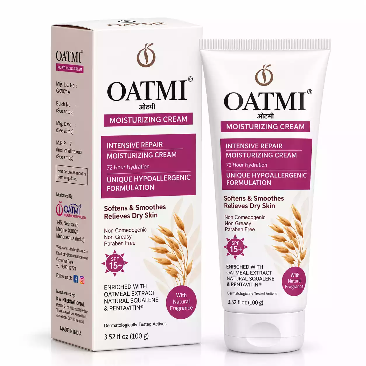 OATMI Moisturizing Cream with Oatmeal Extract, Natural Squalene and Pentavitin