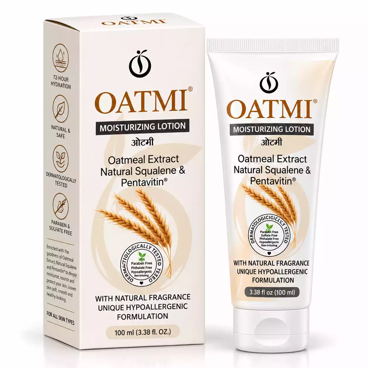 OATMI Moisturizing Lotion 100 ml with Oatmeal Extract, Natural Squalene and Pentavitin