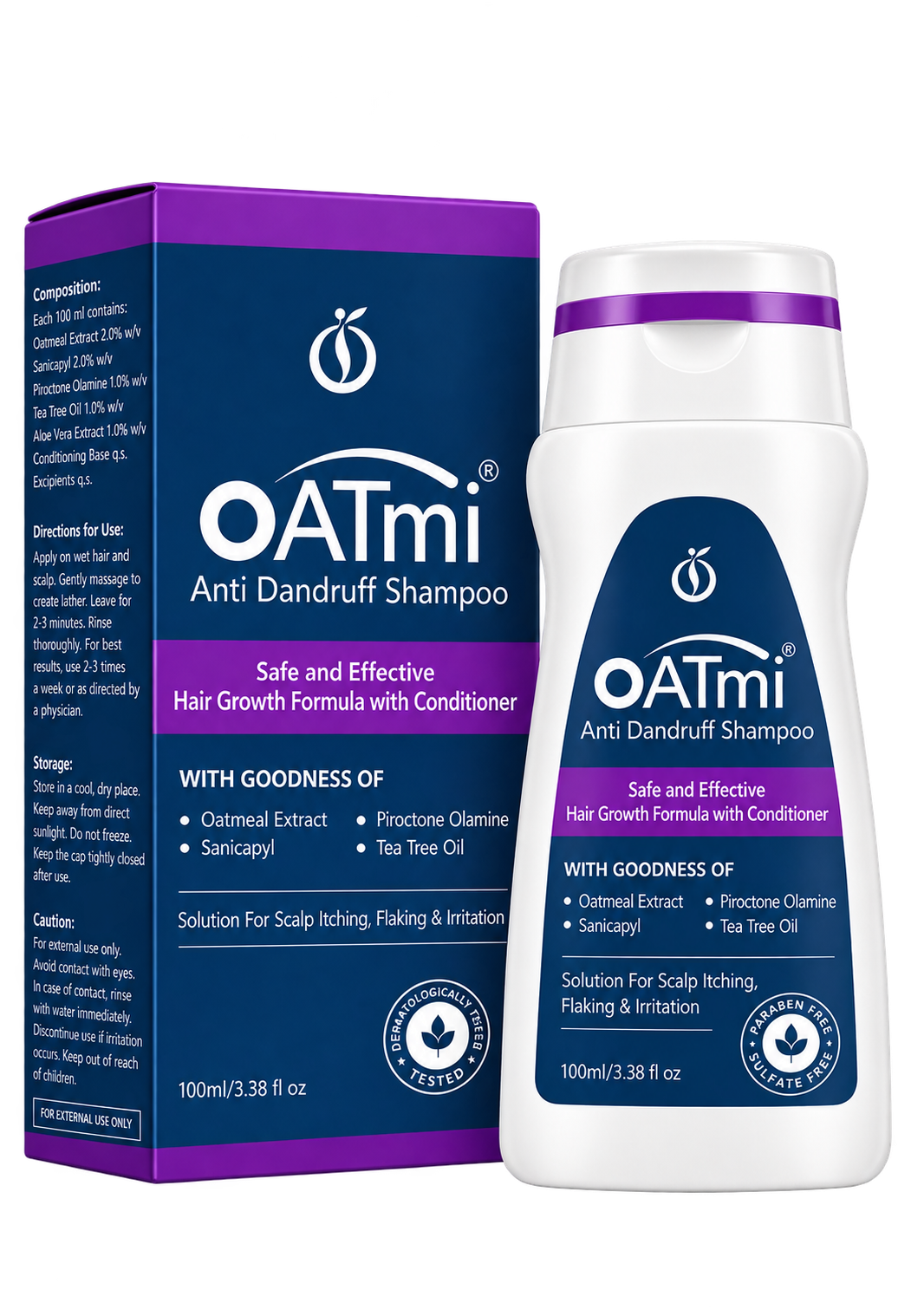 OATMI Anti-Dandruff Shampoo with box and bottle